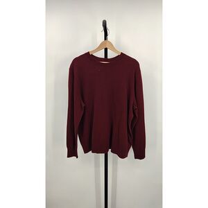 Quince Men Mongolian Cashmere Crewneck Sweater Rich Burgundy Sleeved Top 1X